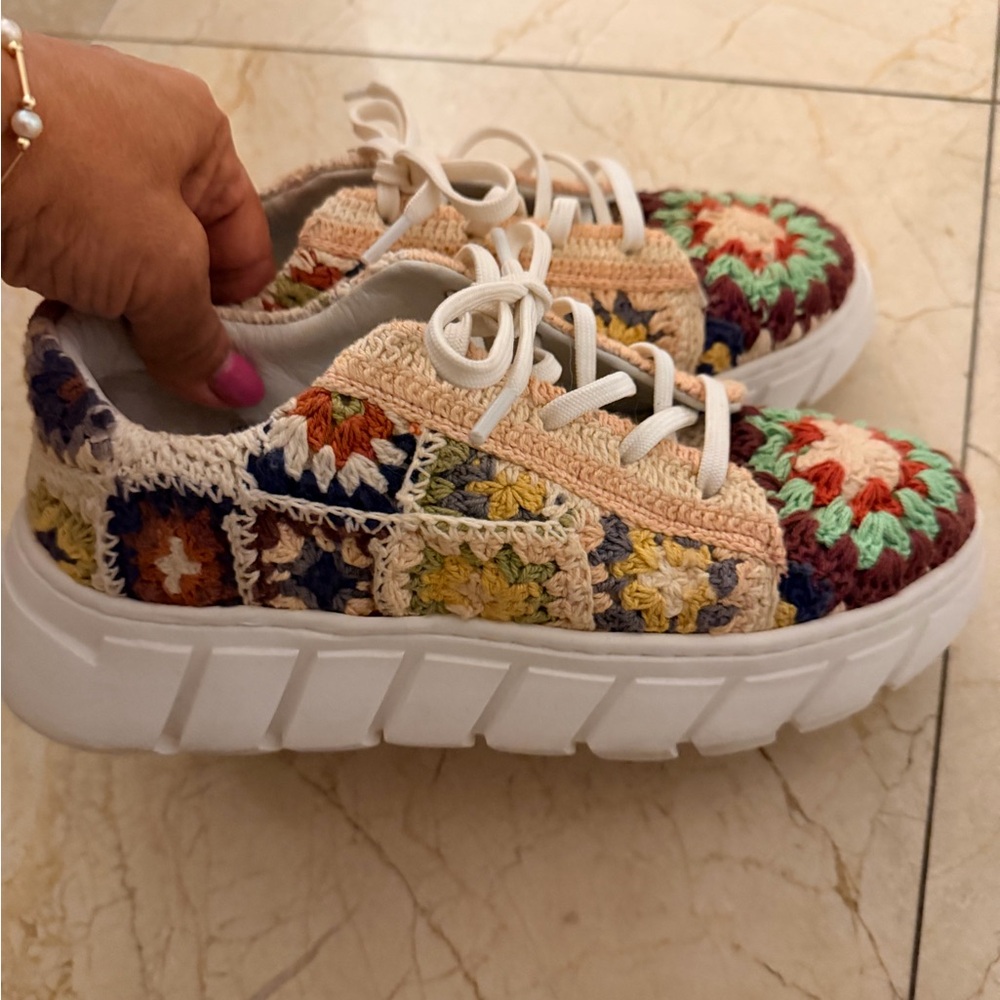 Colorful Crochet Sneakers Free People
